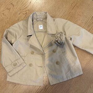 GAP Kids Beige Double-Breasted Pea Coat